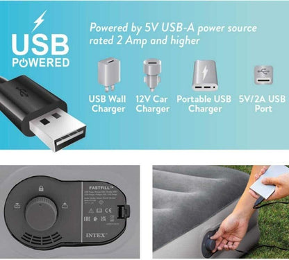QUEEN DURA-BEAM COMFORT AIRBED W/FASTFILL USB PUMP 1.52mx2.03mx36cm