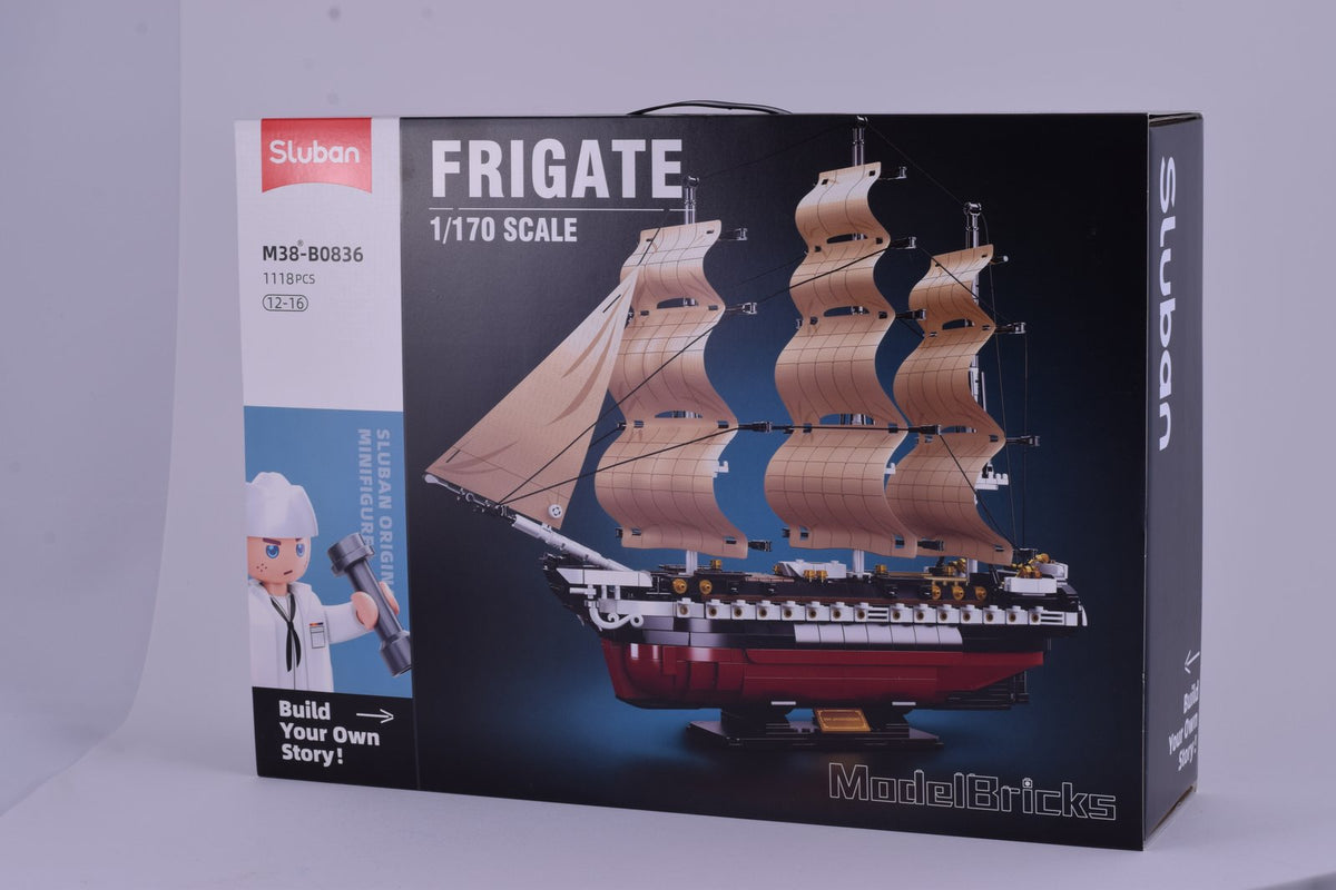 Sluban Building Blocks - ModelBricks Uss Constitution 1X-21 Frigate 1:170