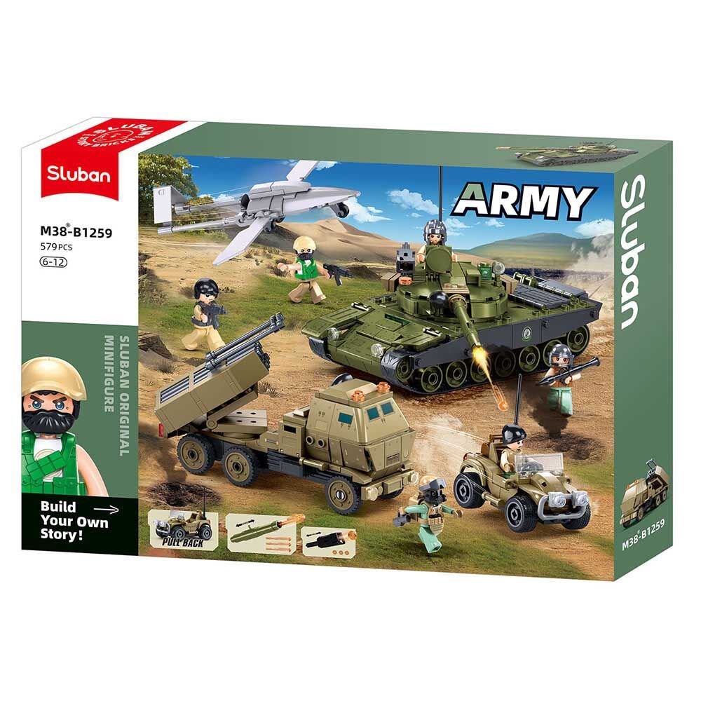 Sluban Building Blocks - Army-Operation Hunt and Eliminate - Raid 557pcs