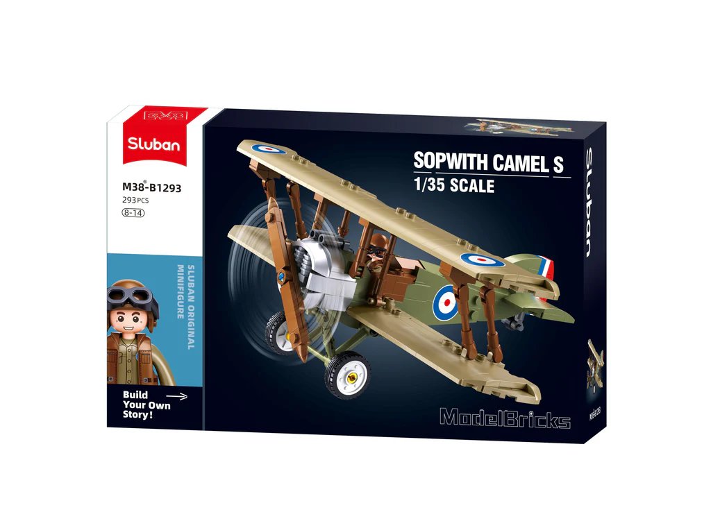 Sluban Building Blocks - ModelBricks – 1 - 35 Sopwith Camel S – 293 Pcs