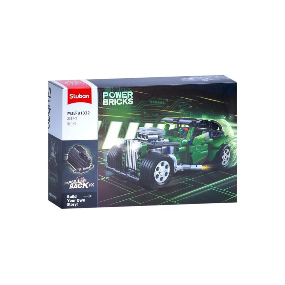Sluban Building Blocks - Power Bricks-Vintage Car (Pull-Back) 238pcs