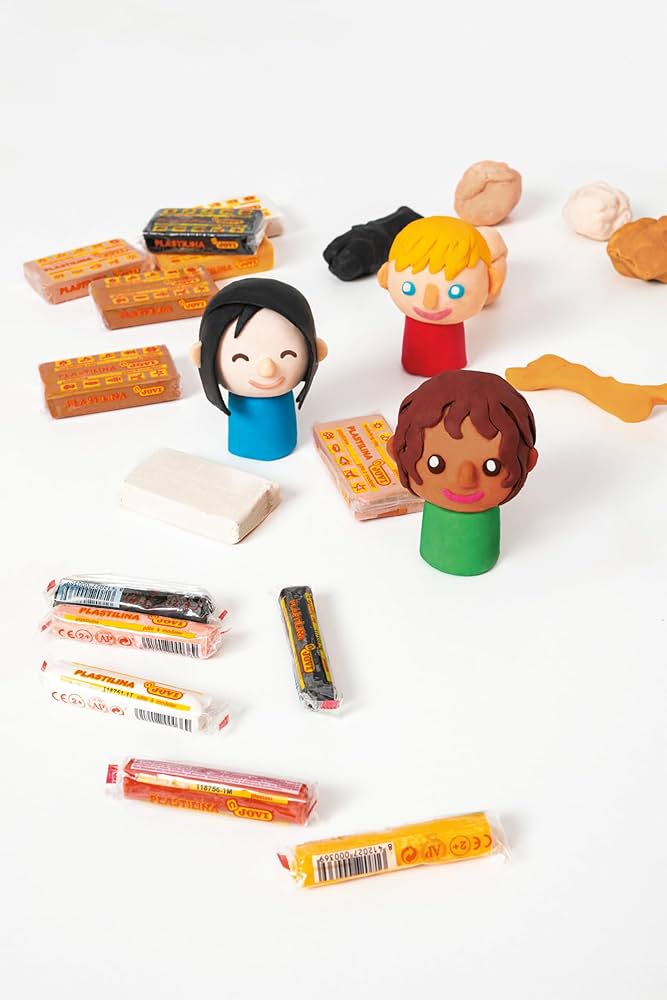 Jovi Modelling Clay Plastilina Box 37 Bars 15gm Assorted Colours, Vegetable-based modeling clay