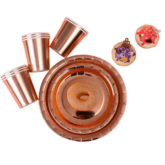 Rose Gold Plastic Cups – 10 PCS, Disposable Party Cups كاسات بلاستيك الروز جولد – 10 قطع، كاسات حفلات للاستعمال مرة واحدة