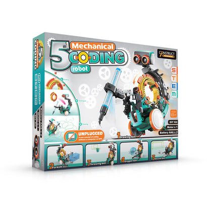 The Source - 5 In 1 Mechanical Coding Robot - Age 8+ | ذا سورس - روبوت ميكانيكي ترميز 5 في 1 - العمر 8+