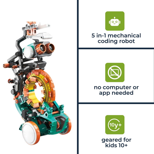 The Source - 5 In 1 Mechanical Coding Robot - Age 8+ | ذا سورس - روبوت ميكانيكي ترميز 5 في 1 - العمر 8+