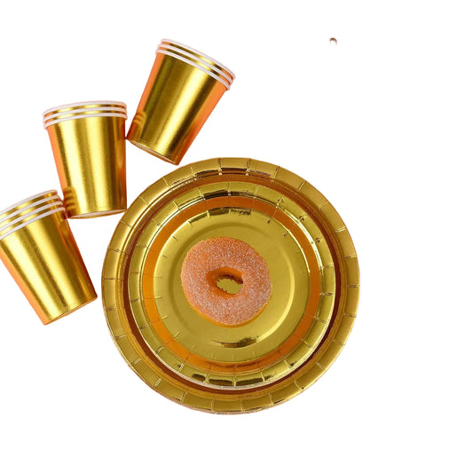 Gold Plastic Cups – 10 PCS, Disposable Party Cups كاسات بلاستيك ذهبية – 10 قطع، كاسات حفلات للاستعمال مرة واحدة