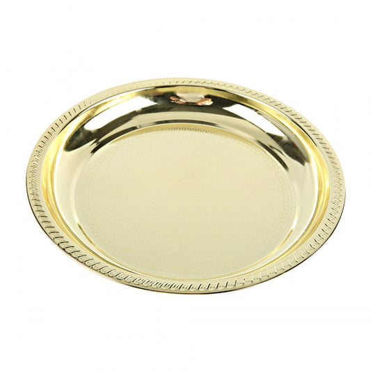 Gold Plastic Plates – 10 PCS, 23 cm Premium Quality Disposable Party Plates, Elegant & Durable Design for Events & Celebrations صحون بلاستيك ذهبية – 10 قطع، 23 سم، صحون حفلات عالية الجودة للاستعمال مرة واحدة، تصميم أنيق ومتین للمناسبات