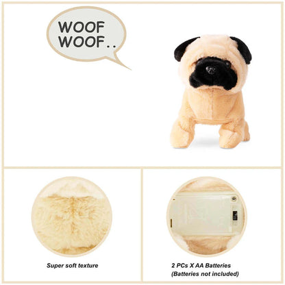 PUGS AT PLAY WALKING PUG 6.5in لعبة الجرو المحشو المتكلم