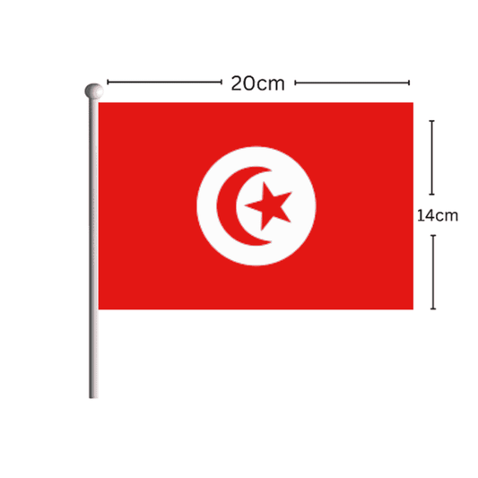 TUNISIA Flag Stick 14CM*20CM علم تونس على عصا 14 × 20 سم