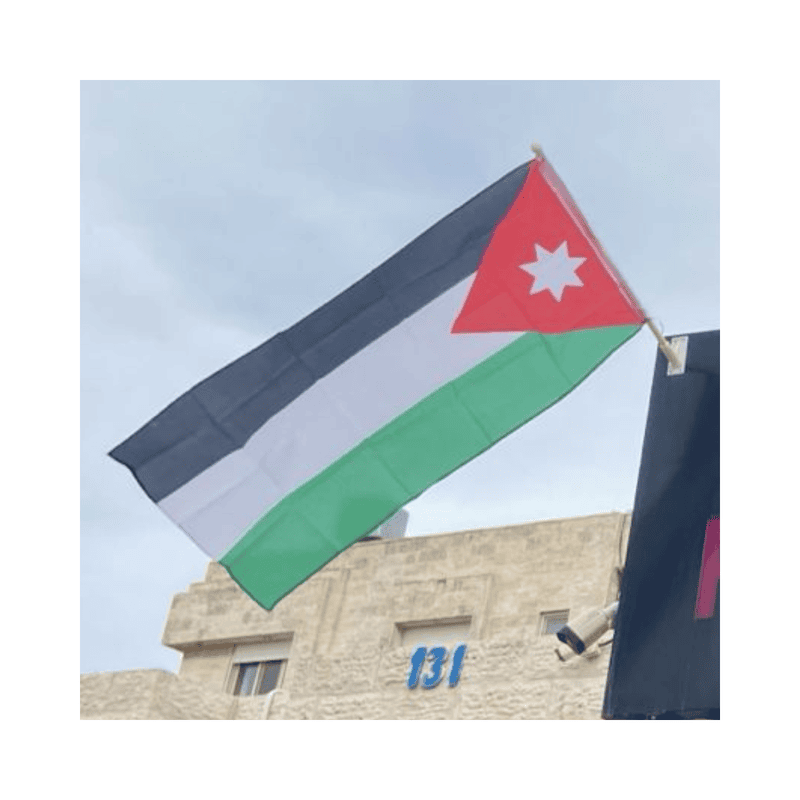 JORDAN Flag 60cm X 120cm with pole 70cm علم الأردن 60 × 120 سم مع سارية بطول 70 سم