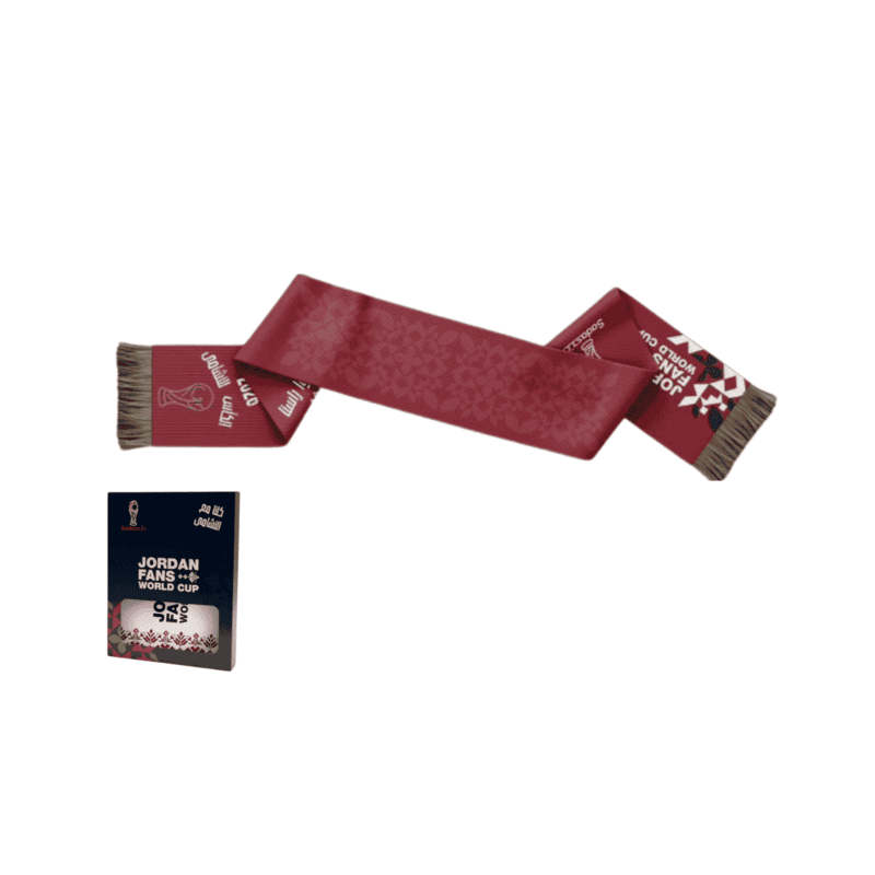 JORDAN World Cup 2026 Fans Ketan Scarf Red وشاح كتان لمشجعي الأردن – كأس العالم 2026 (أحمر)