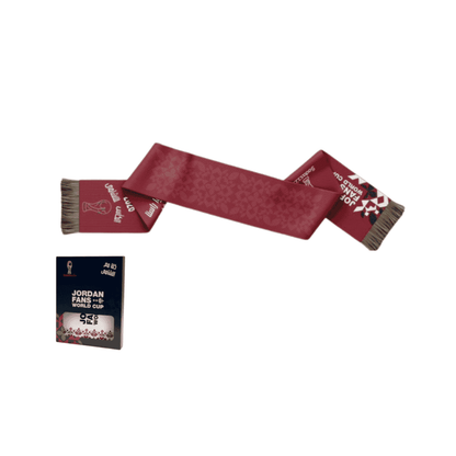 JORDAN World Cup 2026 Fans Ketan Scarf Red وشاح كتان لمشجعي الأردن – كأس العالم 2026 (أحمر)