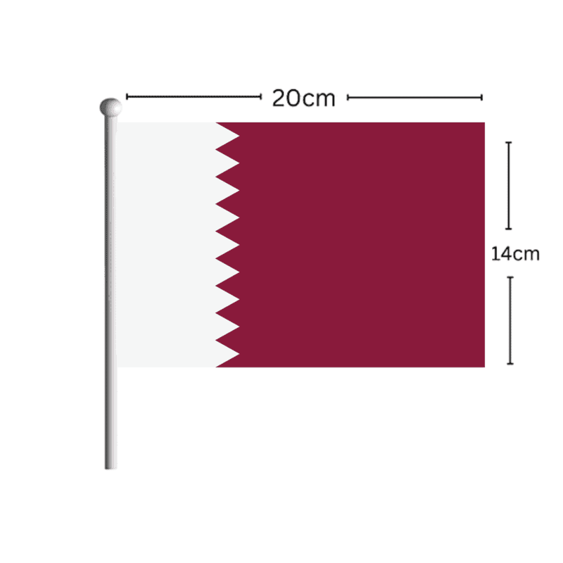 QATAR Flag Stick 14CM*20CM علم قطر على عصا 14 × 20 سم