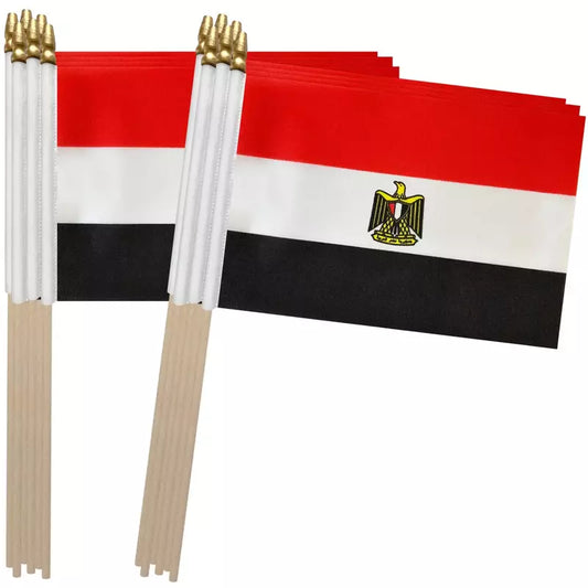 EGYPT Flag Stick 14CM*20CM علم مصر على عصا 14 × 20 سم