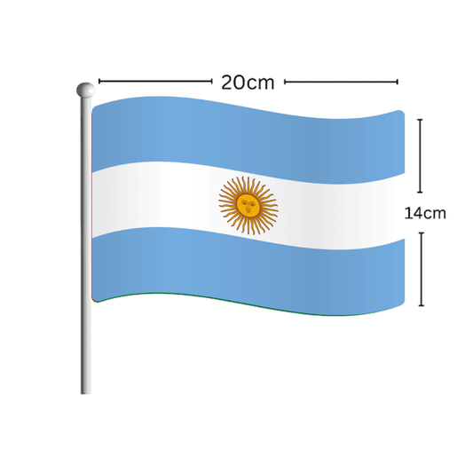 ARGENTINA World Cup 2026 Flag Stick 14cm*20cmعلم الأرجنتين على عصا 14 × 20 سم – كأس العالم 2026