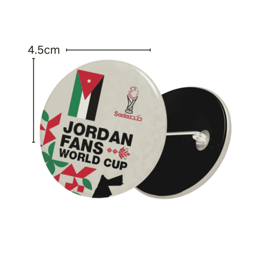 JORDAN World Cup 2026 Fans Pin 4.5cm دبوس مشجعي الأردن – كأس العالم 2026 (4.5 سم)