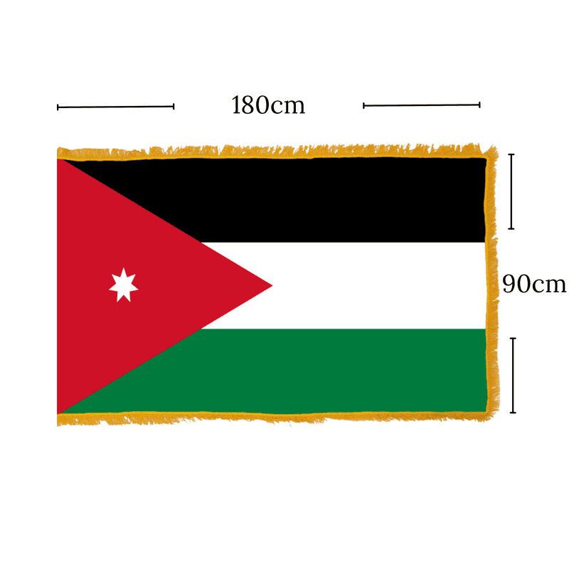 Fringed Jordan Flag 90CM*180CM علم الأردن مزخرف بشراريب 90 × 180 سم