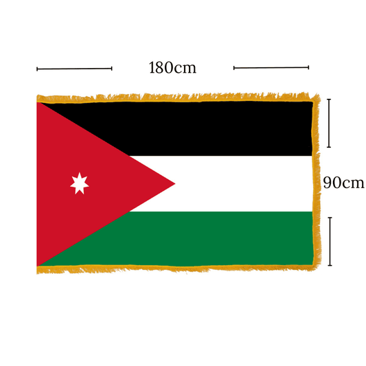 Fringed Jordan Flag 90CM*180CM علم الأردن مزخرف بشراريب 90 × 180 سم