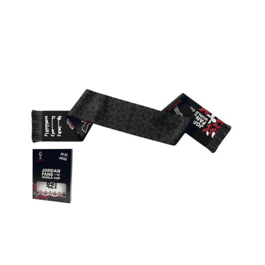 JORDAN World Cup 2026 Fans Ketan Scarf Black وشاح كتان لمشجعي الأردن – كأس العالم 2026 (أسود)