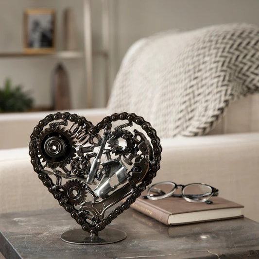 Metal Art - 8" Heart Recycled Metal Art