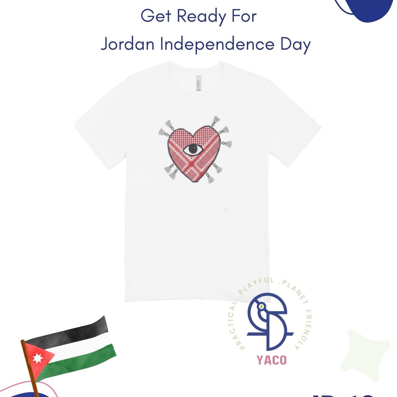 Independence Day Kids T-Shirt – Unique Keffiyeh Design تي شيرت أطفال عيد الاستقلال – تصميم الكوفية بشكل مميز