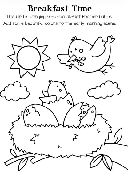Chicks, Lambs, Bunnies Coloring Set: With 12 Stackable Crayons