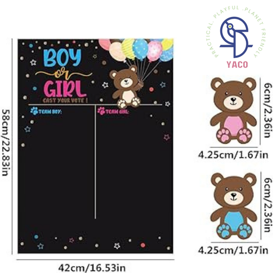 Gender Reveal Voting Poster -Teddy