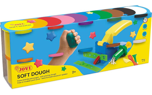 Jovi Blandiver Modelling Clay (Extra Soft Modelling Clay for Children from 2 Years), 10 Tubs, Assorted Colours, 110 g Each