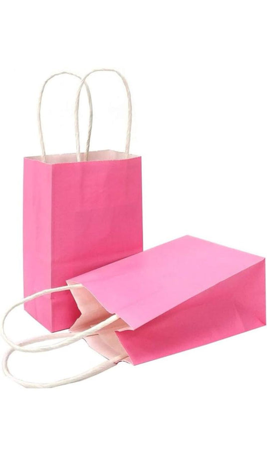 Pink Party Bags – 4 PCS, 21×15 cm Gift Bags for Birthdays & Events, Durable & Stylish Treat Bags أكياس حفلات زهري – 4 قطع، قياس 21×15 سم، أكياس هدايا للحفلات والمناسبات، متينة وأنيقة