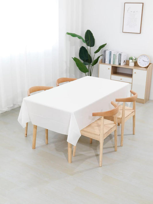 Foil Table Cover – 1 PCS, White , 137×183 cm Metallic Disposable Tablecloth, Waterproof Party Table Decoration مفرش طاولة فويل – قطعة واحدة، ابيض ، قياس 137×183 سم، غطاء طاولة معدني مقاوم للماء للحفلات