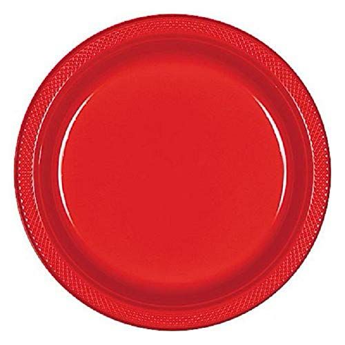 Red Plastic Plates – 10 PCS, Disposable Party Plates, Elegant & Durable Design for Birthdays, Events & Celebrations صحون بلاستيك احمر – 10 قطع، صحون حفلات للاستعمال مرة واحدة، تصميم أنيق ومتین للمناسبات والحفلات