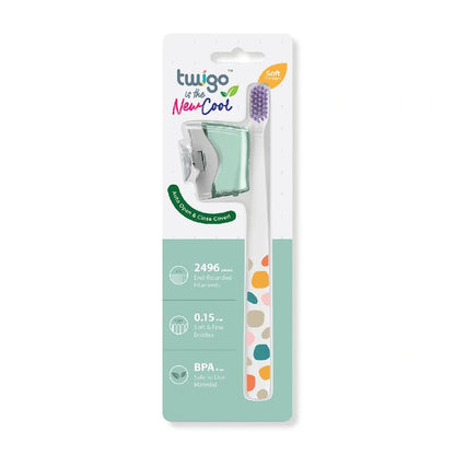 طقم فرشاة أسنان وغطاء اخضر  Flipper Twigo Adult Basic – Mountain Green