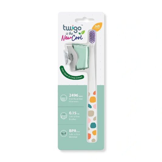 طقم فرشاة أسنان وغطاء اخضر  Flipper Twigo Adult Basic – Mountain Green