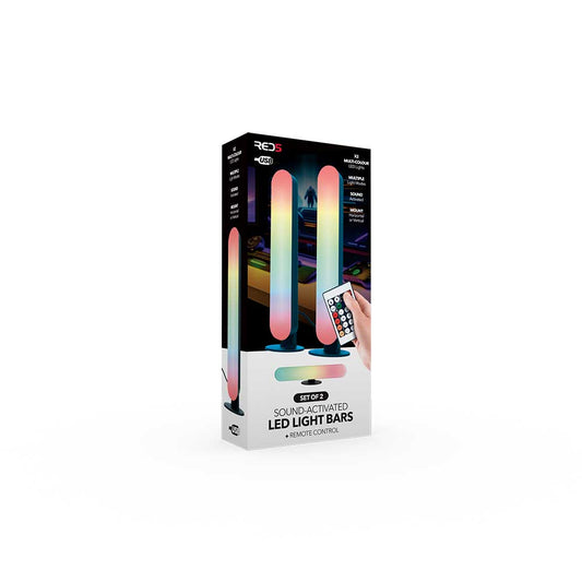 The Source - Set Of 2 Sound Activated Led Light Bars | ذا سورس - مجموعة من 2 شريط ضوء LED مفعّل بالصوت