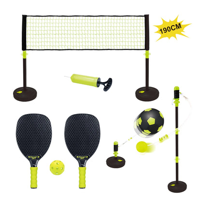 Aojie Sport - 2 In 1 Combo Set (Pickle Ball & Swing Ball Set)-بيكل بول ولعبة سوينغ بول للأطفال