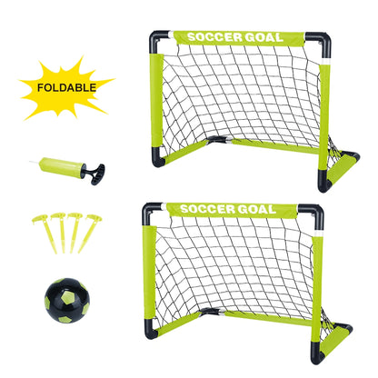 Aojie Sport - Foldable Soccer Goal Set (W/ 5.5 " Ball)- مجموعة مرمى كرة قدم قابلة للطي(هدف كرة قدم للأطفال مع كرة مقاس 5.5 إنش)