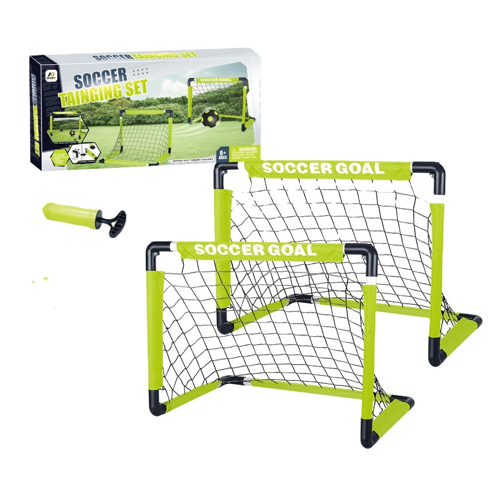 Aojie Sport - Foldable Soccer Goal Set (W/ 5.5 " Ball)- مجموعة مرمى كرة قدم قابلة للطي(هدف كرة قدم للأطفال مع كرة مقاس 5.5 إنش)