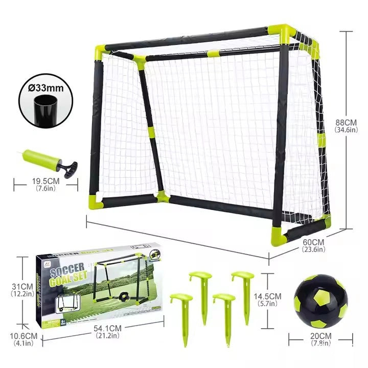 Aojie Sport - Soccer Goal Set (W/ Two Goals, One 6' Ball)- مجموعة مرمى كرة القدم ( هدفان لكرة القدم مع كرة مقاس 6 إنش)