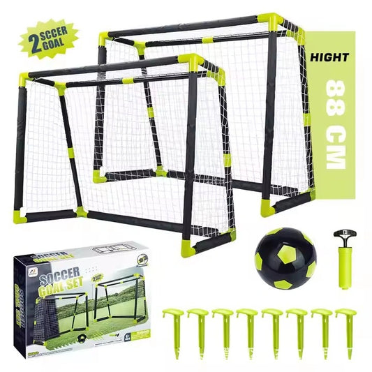 Aojie Sport - Soccer Goal Set (W/ Two Goals, One 6' Ball)- مجموعة مرمى كرة القدم ( هدفان لكرة القدم مع كرة مقاس 6 إنش)