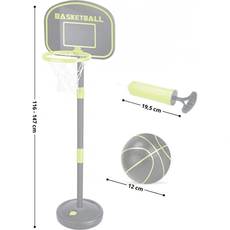 Aojie Sport - Basketball Set (W/ 4.5" Ball) - مجموعة كرة السلة (سلة قابلة للتعديل مع كرة مقاس 4.5 إنش )