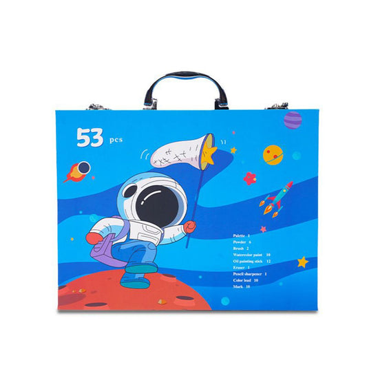 53-piece astronaut-themed art and painting set designed for children