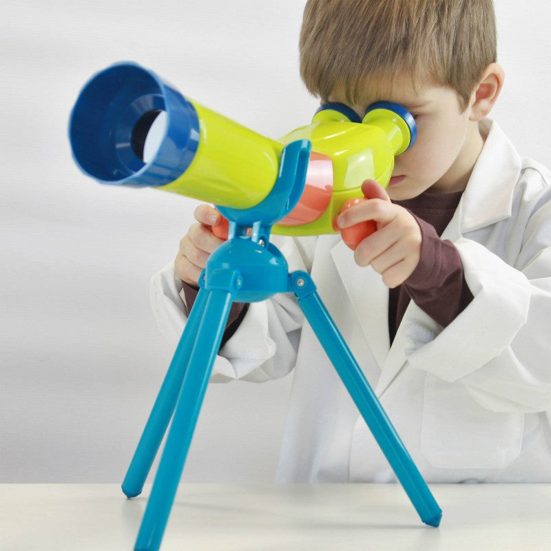 Buki France Mini Sciences Children’s First Basic Toy Binocular Telescope Kit 15 X Zoom for Kids Age 4 to 8