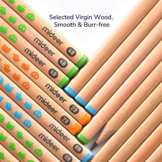 Mideer - Thick Triangular Pencils - HB (18pcs) - age 6+ | ميدير - أقلام رصاص سميكة مثلثة الشكل HB (18 قطعة) - العمر 6+