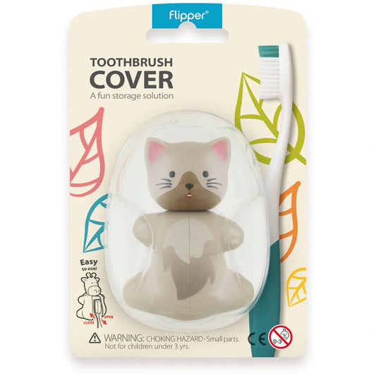 Toothbrush Cover  Flp Fun Animal / Cat غطاء فرشاة أسنان للأطفال بشكل قطة لطيفة ومرحة