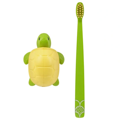 Toothbrush Cover & Toothbrush Flp Fun Animal Combo Pack / Turtle     طقم فرشاة أسنان للأطفال مع غطاء بشكل سلحفاة