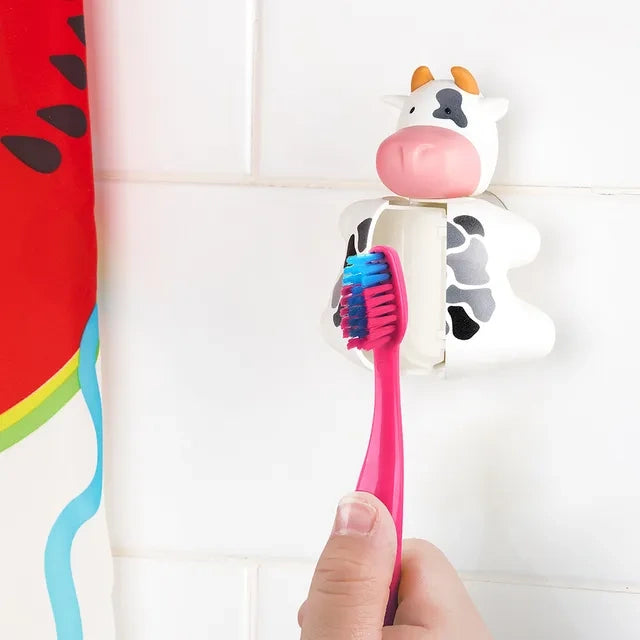 Toothbrush Cover & Toothbrush Flp Fun Animal (Combo Pack )/ Cow طقم فرشاة أسنان مع غطاء للأطفال بشكل بقرة لطيفة ومرحة