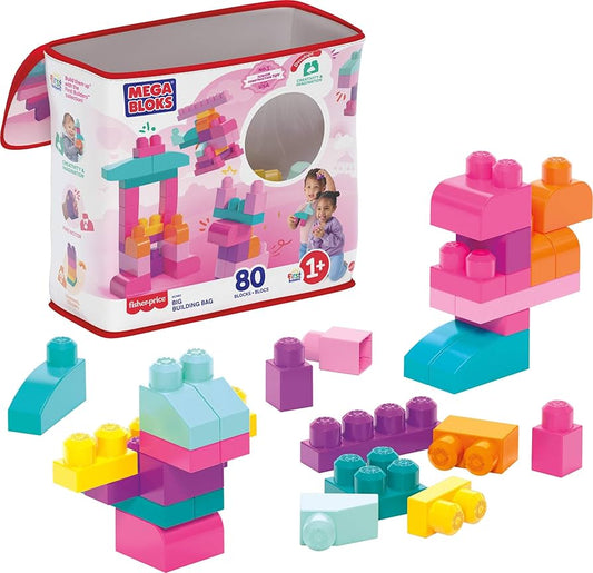 MB First Builders Big Building Bag 80pcs Pink
