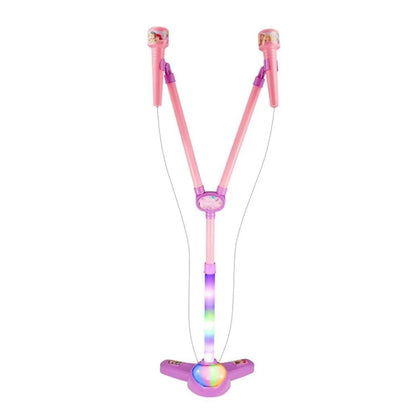 Disney - Princess RGB Double Mic Stand - BT - Age 3+ | ديزني - حامل ميكروفون مزدوج RGB مع البلوتوث - أميرات ديزني - العمر 3+
