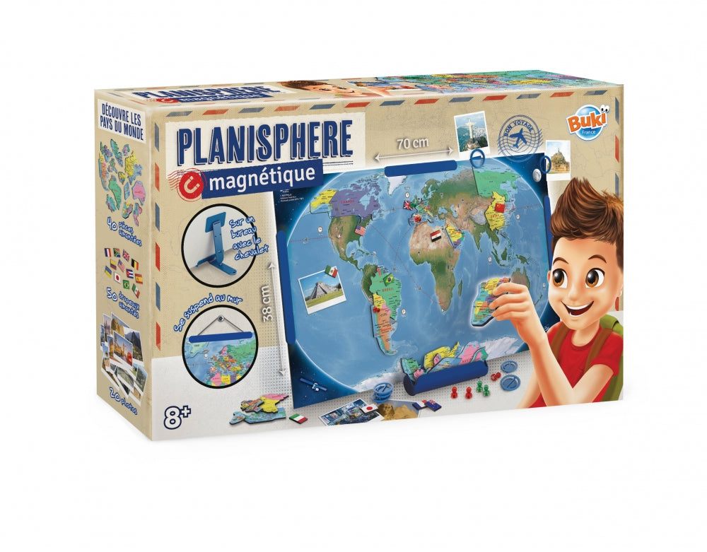 Educational set, Buki France, Magnetic world map, 70 x 38 cm, 146 pieces