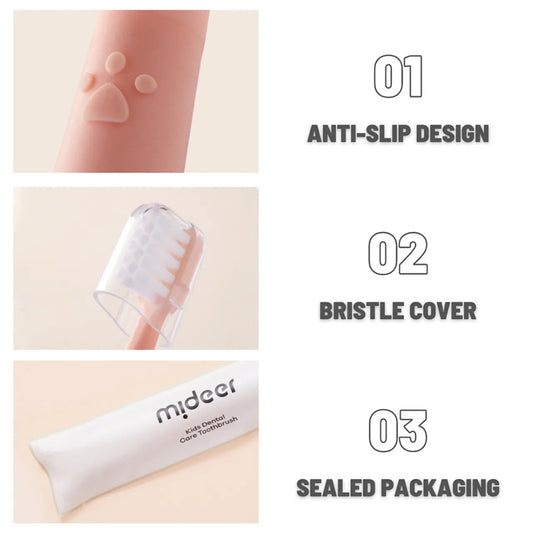 Mideer - Kids Dental Care Toothbrush - Forest Brown - Age 3+ | ميدير - فرشاة أسنان للأطفال - بني - العمر3+